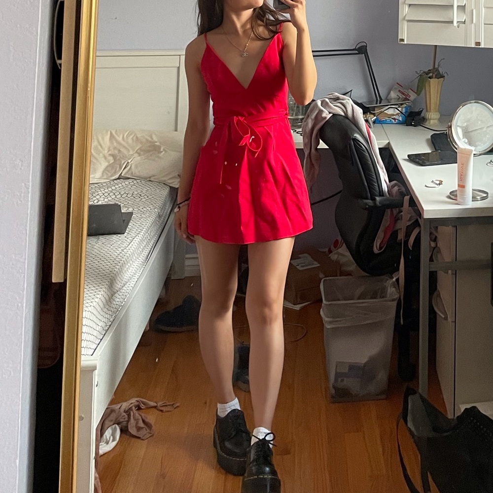 White fox boutique mini red dress